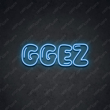 'Inflated GGEZ' Neon Sign 45cm (1.5ft) / Ice Blue / LED by Neon Icons